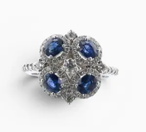 18K Sapphire and Diamond Ring