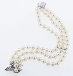 14K Diamond and Pearl Bracelet