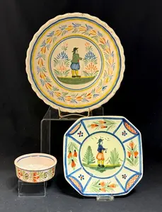 3 Quimper French Faience Items