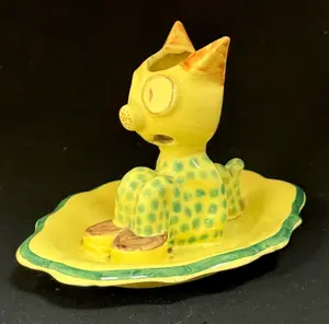 HB Quimper Polka Dot Figural Cat