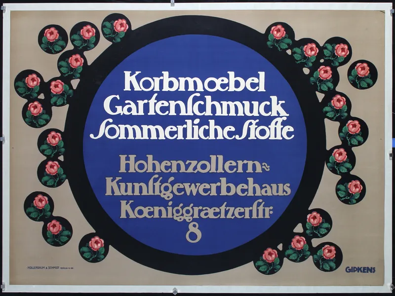 Korbmoebel - Gartenschmuck by Julius Gipkens, 1910 from auction in Clayton, California — image 7