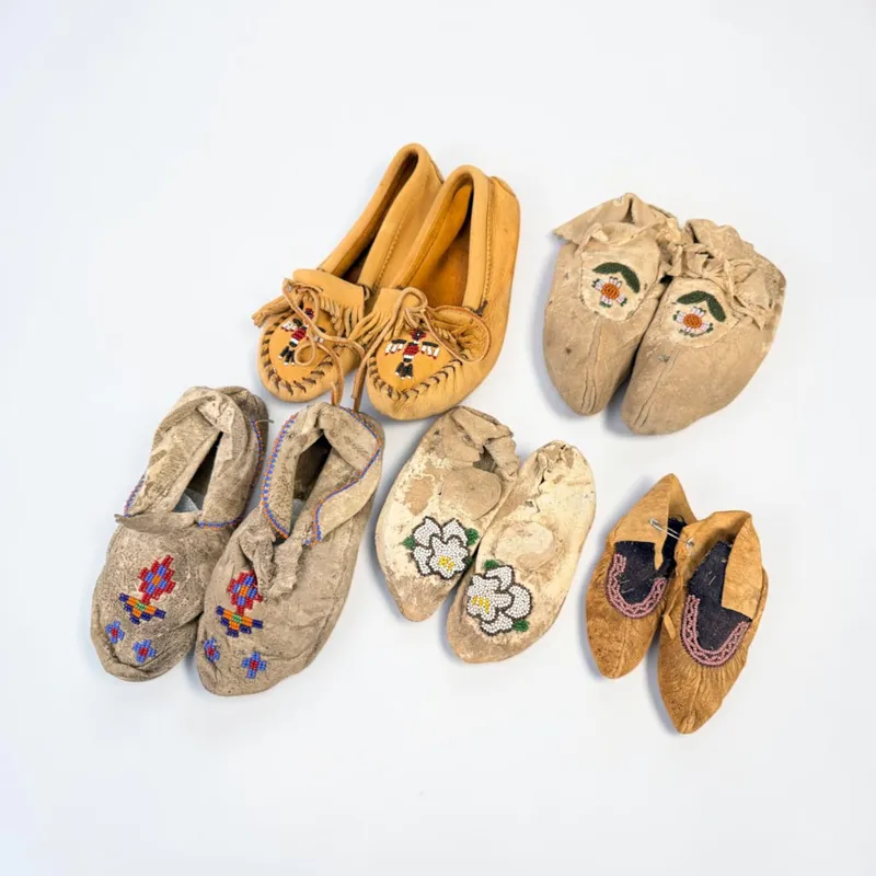 (5) Pairs of Child's Native American Beaded Hide Moccasins from auction in Saint Paul, Minnesota — image 4
