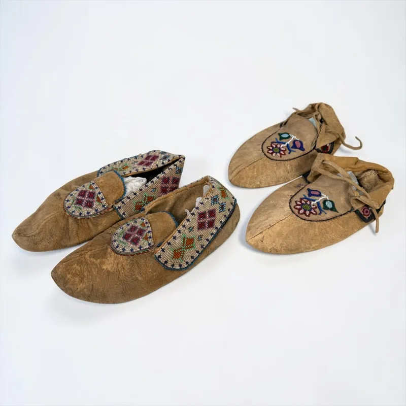 (2) Pairs of Native American Beaded Hide Moccasins (C) from auction in Saint Paul, Minnesota — image 7