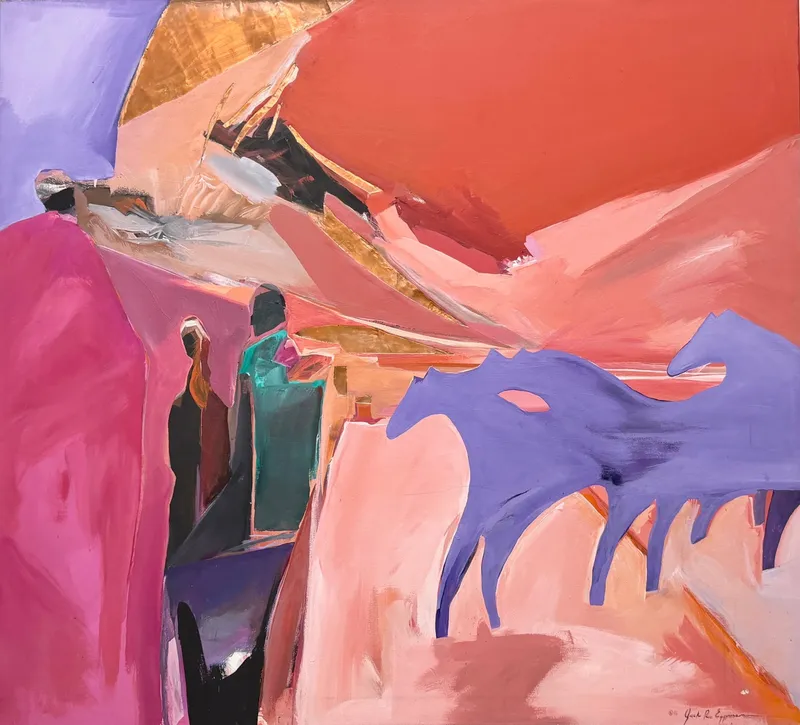 Jack Eggman "Horse Riders" Oil & Mixed Media on Canvas from auction in Saint Paul, Minnesota — image 34