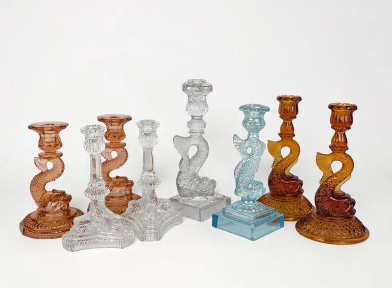 (8) "Dolphin" Glass Candlesticks from auction in Saint Paul, Minnesota — image 47