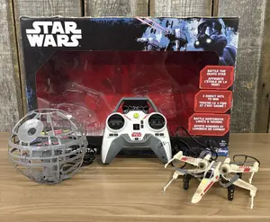 Star Wars Air Hogs X-Wing vs. Death Star Rebel Assault Remote Control Drone Set