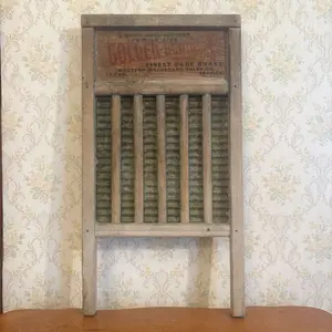 Vintage Western Washboard Sales Co Golden Beam Brass Washboard