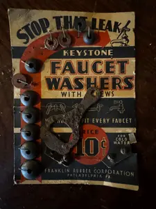 Vintage Keystone Faucet Washers Advertising Display Card by Franklin Rubber Corporation
