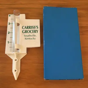 Vintage Advertising Rain Gauge Carriss's Grocery Southville Kentucky with Box