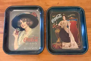 Two Coca-Cola Lithographed Metal Serving Trays