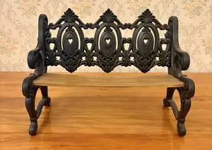 Vintage 1978 Burwood Products Company Miniature Victorian Style Garden Bench