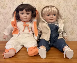 A Pair of Royal Cathay Collection Limited Edition Porcelain Contemporary Dolls