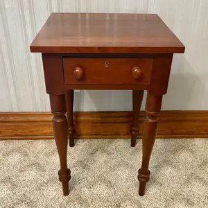 Federal Style Cherry Wood One Drawer Side Table