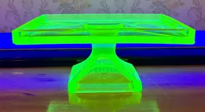 Clark's Teaberry Gum Pressed Vaseline Glass Store Display Stand