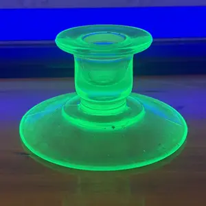 A Vintage Green Uranium Glass Candlestick Holder