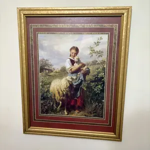 Home Interiors and Gifts Inc Offset Lithographic Print The Shepherdess After Johann Baptist Hofner