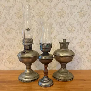 Three Table Lamps Including Two Antique Aladdin Kerosene Mantle Table Lamps