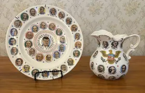 Two Chadwick-Miller Presidential Memorabilia Ceramic Items Including Plate and Pitcher
