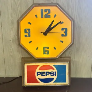 Vintage Pepsi-Cola Illuminated Advertising Wall Clock by Impact International Inc.