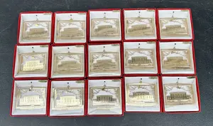 A Collection of 24K Gold Flashed Brass Kentucky Governor's Mansion Commemorative Ornaments