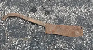 Vintage Carbon Steel Two Handed Hog Splitter Carcass Cleaver
