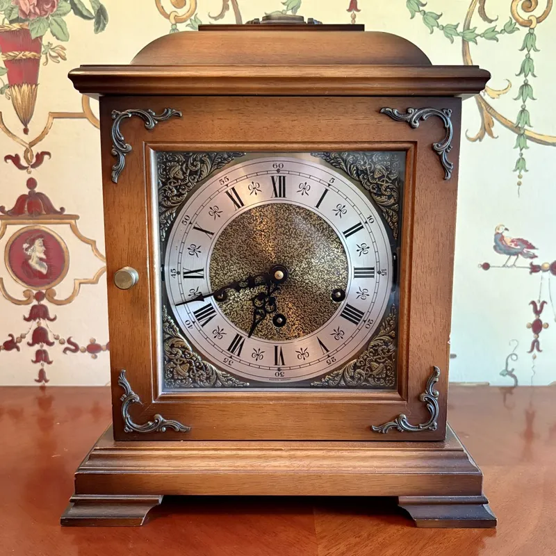 Urgos German Triple Chime Mechanical Bracket Mantel Clock from auction in Shelbyville, Kentucky — image 8