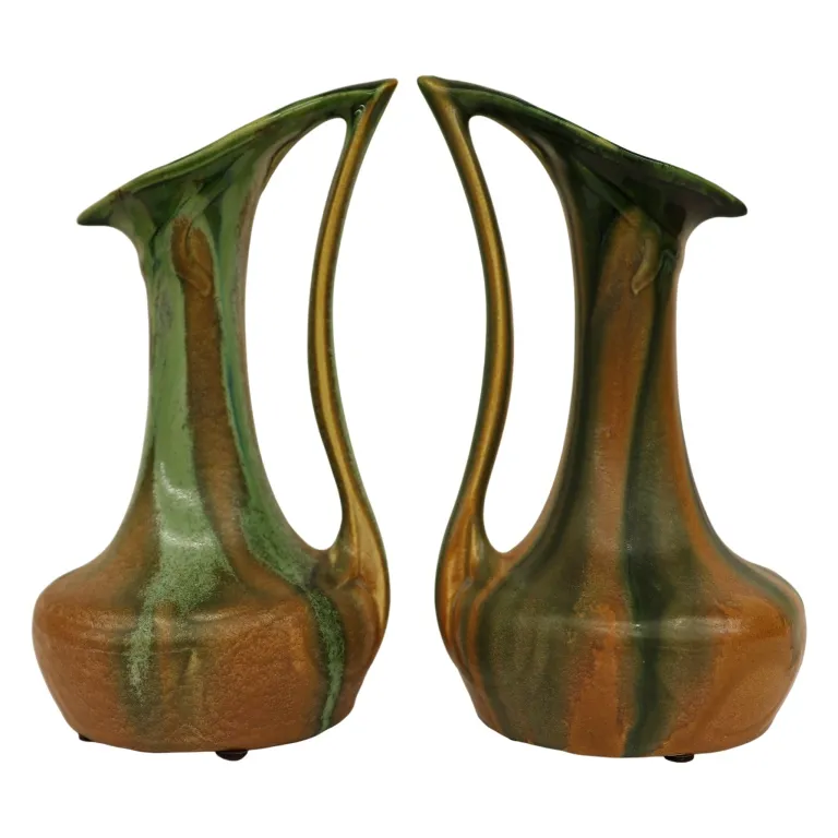 Thulin Art Nouveau Drip Glaze Pitcher Pair from auction in Spring Valley, New York — image 6
