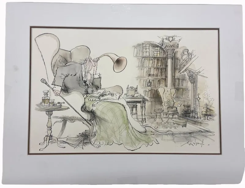 Ronald Searle - Watercolor Satirical Illustration from auction in Spring Valley, New York — image 22