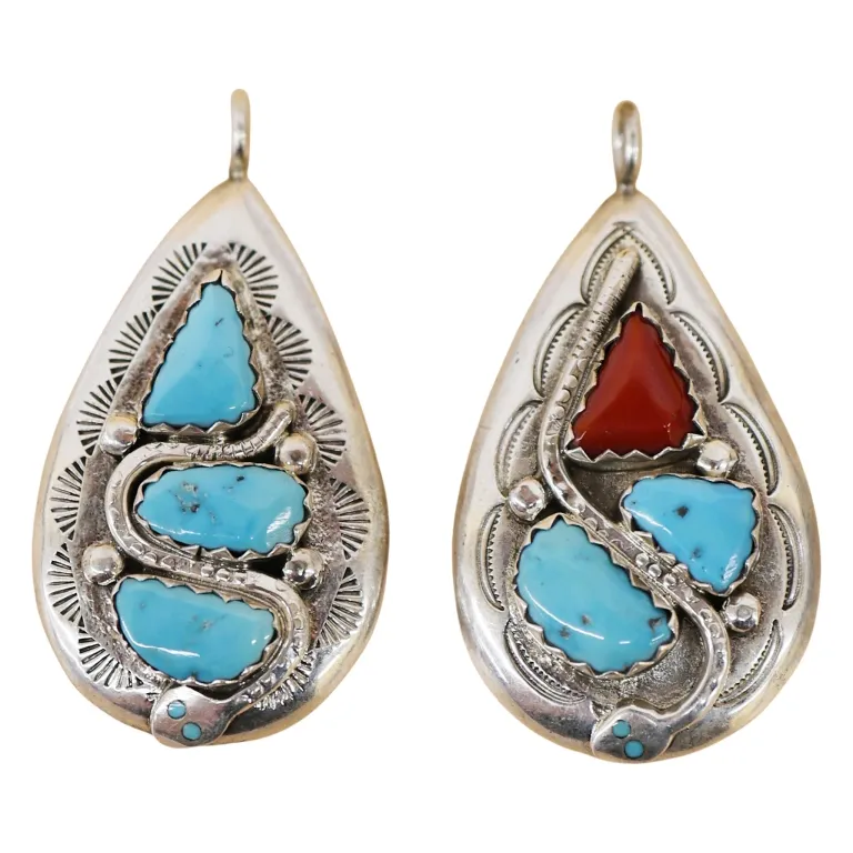 Effie C. R & JC Zuni Sterling Turquoise Pendants from auction in Spring Valley, New York — image 4