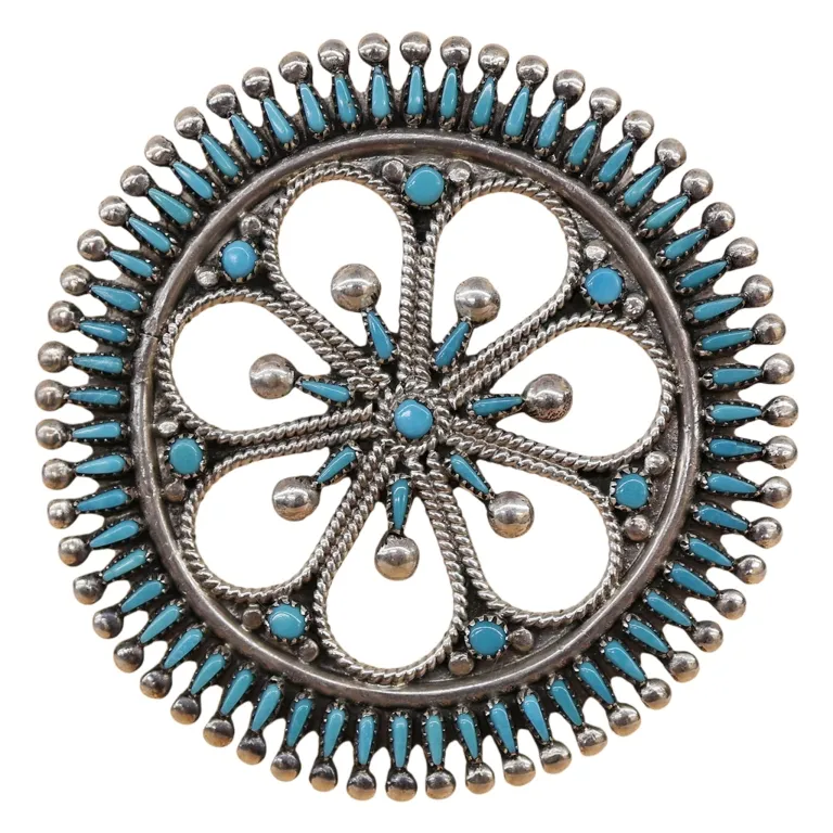 V.S. Johnson Zuni Sterling Turquoise Pin Pendant from auction in Spring Valley, New York — image 6