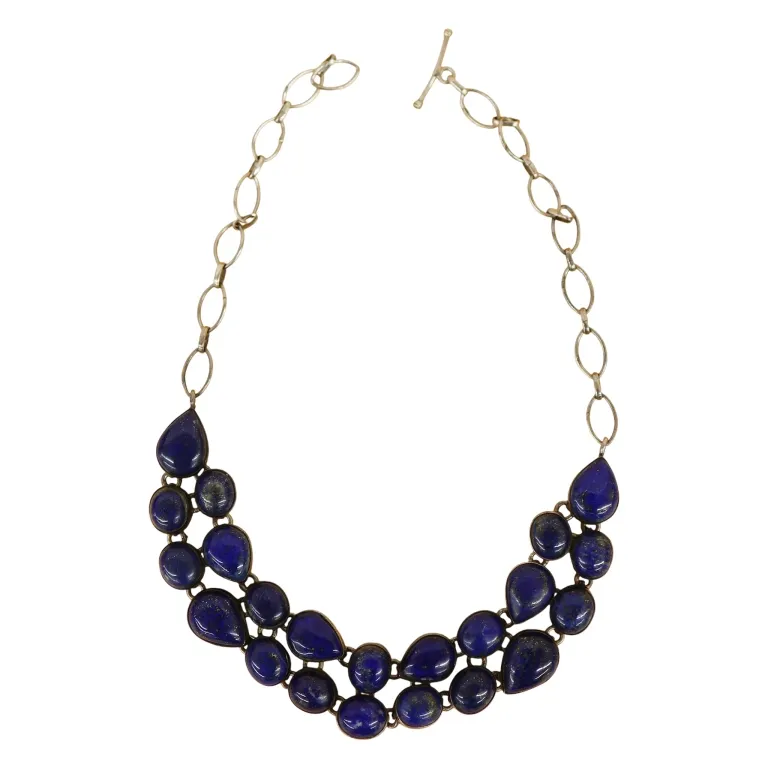 Sterling Silver Lapis Lazuli Choker Bib Necklace from auction in Spring Valley, New York — image 15