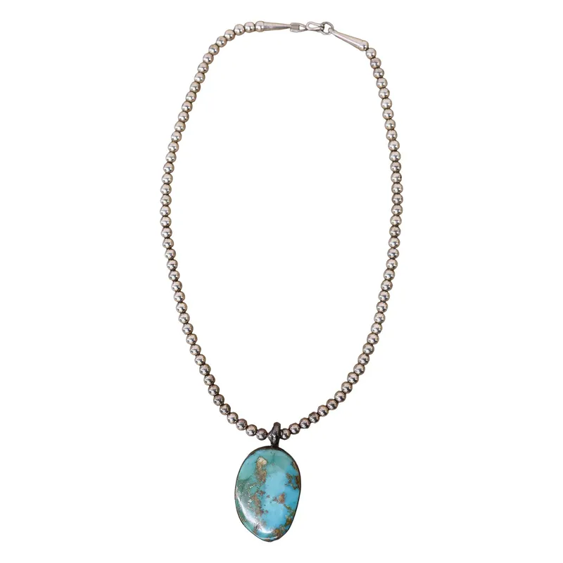 Geraldine Yazzie Navajo Sterling Turquoise Pendant from auction in Spring Valley, New York — image 17