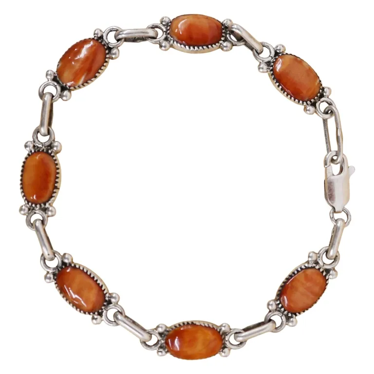 Signed RLD Sterling Zuni Spiny Oyster Bracelet from auction in Spring Valley, New York — image 13