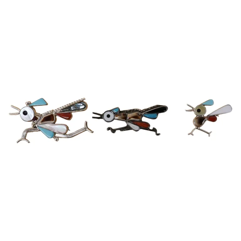 Zuni Inlaid Roadrunner Pin Pendant Lot from auction in Spring Valley, New York — image 19