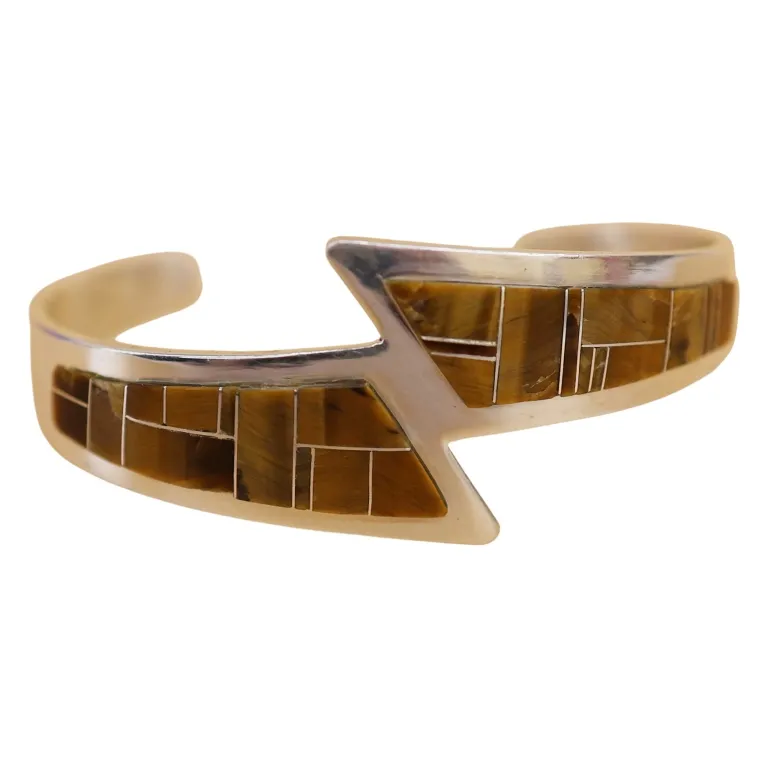 Irvin Kee Navajo Sterling Tiger's Eye Cuff from auction in Spring Valley, New York — image 23