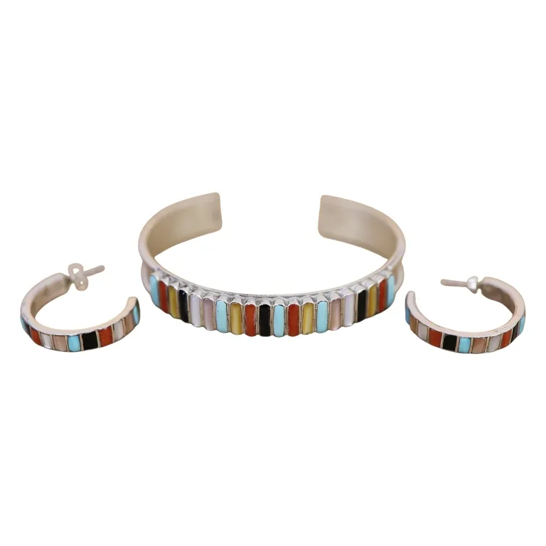 Linda Shelandewa Zuni Multi Stone Inlay Jewelry from auction in Spring Valley, New York — image 27