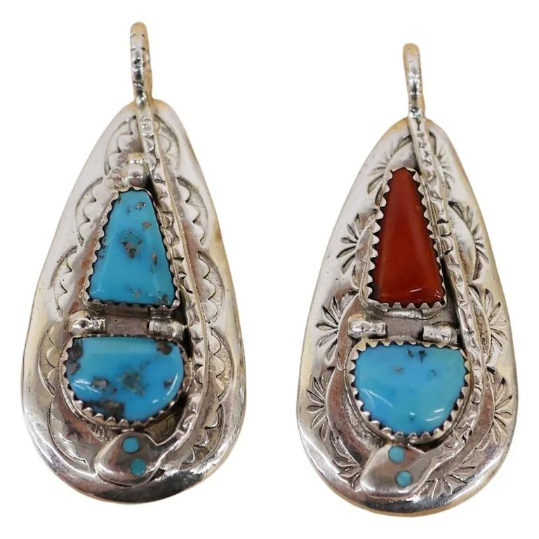 Effie C. Zuni Sterling Turquoise Snake Pendants from auction in Spring Valley, New York — image 45