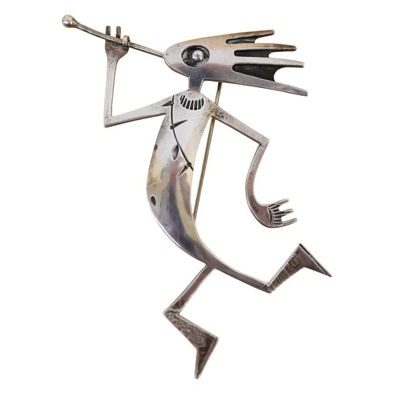 Signed SP Kokopelli Sterling Dancer Brooch from auction in Spring Valley, New York — image 44