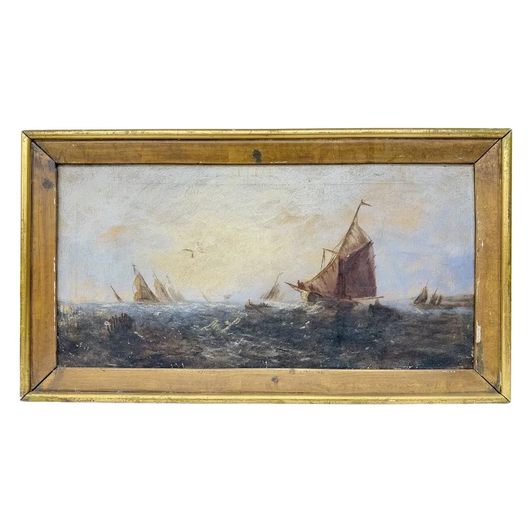 19th C Marine Seascape Oil Painting from auction in Spring Valley, New York — image 24