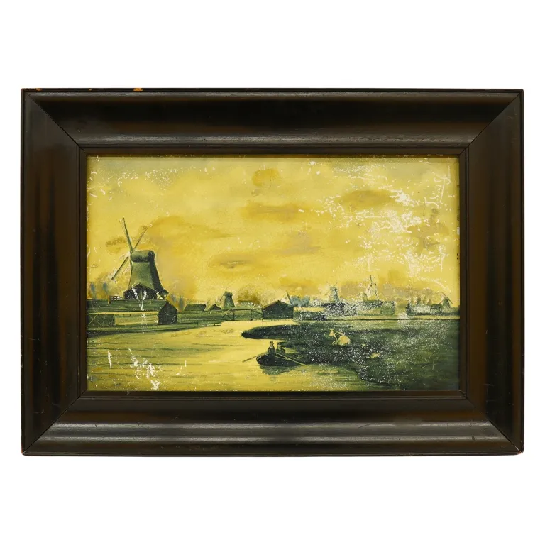 Framed Delft Dutch Landscape Ceramic Plaque from auction in Spring Valley, New York — image 42
