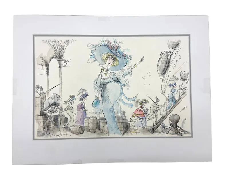 Ronald Searle - Pier Scene Satirical Illustration from auction in Spring Valley, New York — image 48