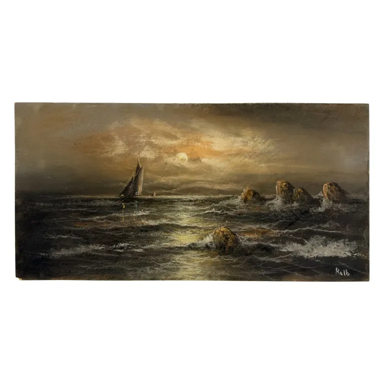 Rolb - Maritime Pastel Seascape from auction in Spring Valley, New York — image 10
