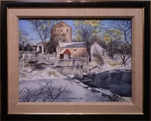 Brinlee, Kris, 1986 oil on canvas, Smoky Valley Roller Mill, Lindsborg, KS
