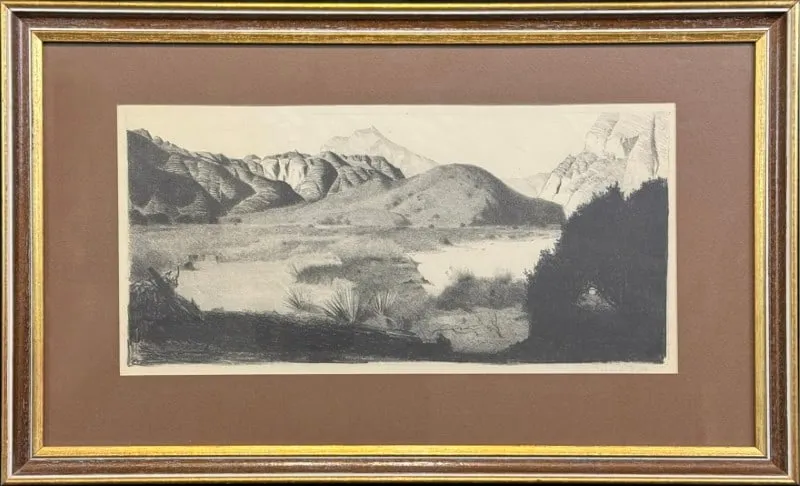Buff, Conrad (1886-1975) lithograph, Tujunga from auction in Lindsborg, Kansas — image 12