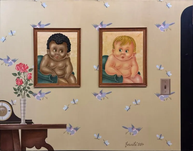 Fourshe, Patric (1935-2008) 1984 acrylic on canvas, Color is only Skin Deep from auction in Lindsborg, Kansas — image 24