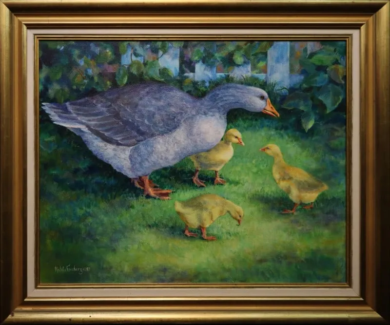 Forsberg, Maleta () 1987 acrylic, Goose and Gosslings from auction in Lindsborg, Kansas — image 23