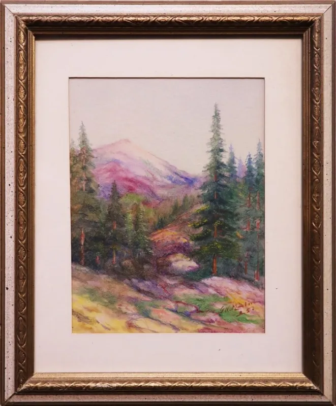 Malm, GN (1869-1928) 1925 watercolor, mountain landscape from auction in Lindsborg, Kansas — image 47