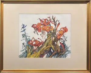 Runbeck, Dolores Gaston (1898-1994) untitled Day Lilies, watercolor