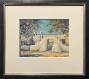 Malm, Alba (1897-1986) Gateway in Taos, watercolor