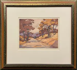 Hall, Norma Bassett (1889-1957) Autumn Road, 1928 color woodblock